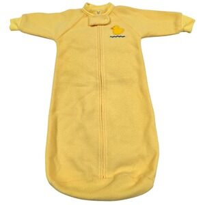 Carter's Vintage Baby Clothes Yellow Fleece Sleep Sack Swimming Duck 0-3-6-9